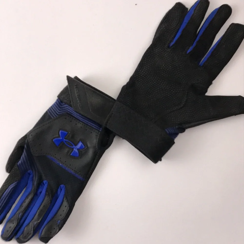Under Armour Clean Up Blue Black Batting Gloves Youth Small